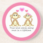 Monkeys True Love Beverage Coasters
