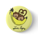 Monkeys Twin Boys Tshirts and Gifts buttons