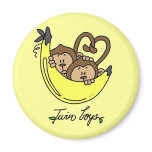 Monkeys Twin Boys Tshirts and Gifts magnets