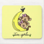 Monkeys Twin Girls T-shirts and Gifts mousepads