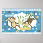 Monkeys Wall Mural Poster Baby Nursery Kids Room posters
