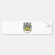Monks Coat of Arms (Family Crest) Bumper Sticker