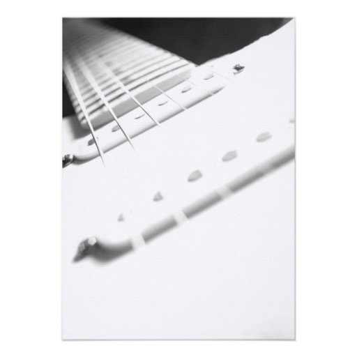 Monochrome B&W Electric Guitar Close-Up 2 Invitations
