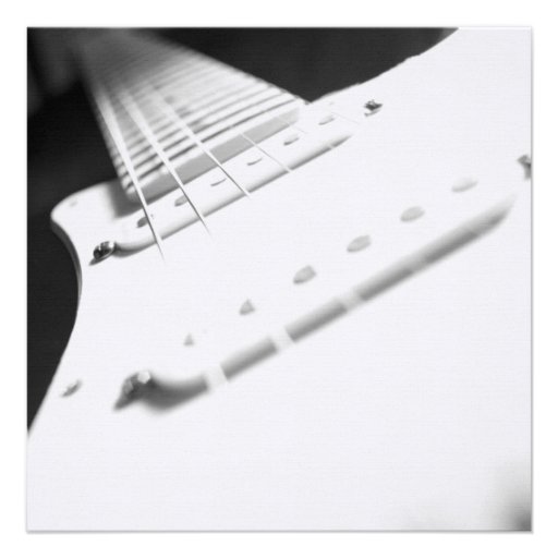 Monochrome B&W Electric Guitar Close-Up 2 Invite