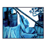Monochrome Blue Still Life Post Card
