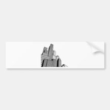 Monochrome city skyscrapers bumper stickers