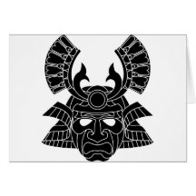 Monochrome samurai mask cards