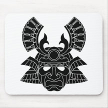 Monochrome samurai mask mousemat