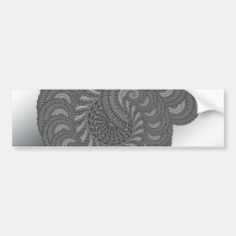 Monochrome Spiral Graphic. Bumper Stickers