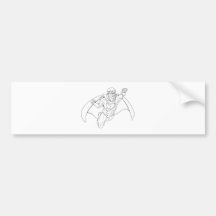 Monochrome Superhero Illustration Bumper Stickers