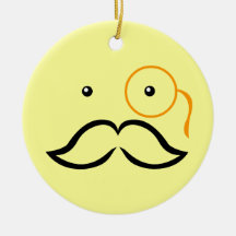 Monocle and Moustache Christmas Ornament