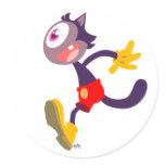 Monocular cat cartoon sticker