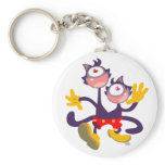 Monocular Cats in Tandem Walk keychain