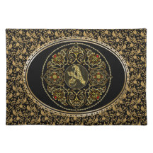Monogram A One of a kind View notes please Place Mats