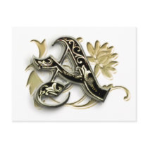 Monogram 'A' postcard