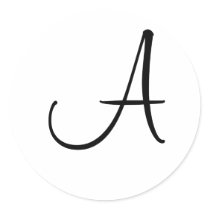 Monogram A Wedding Seal Sticker