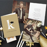 Monogram Alphabet Graduation Photo Thank You Card