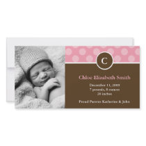 Monogram and Dots Birth Announcements