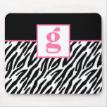 Monogram and Zebra Pattern Custom Mousepad