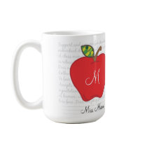 Monogram Apple Teachers Coffee Mug