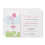 Monogram Balloon Baby Shower Invitation - Girl