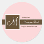Monogram Band Pink & Brown Stickers