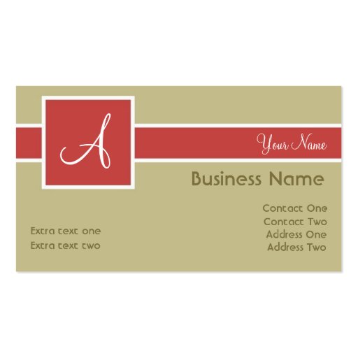 Monogram Band Sand & Salmon Business Cards