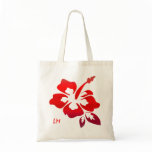 Monogram Beach Bag Hibiscus Flower Red