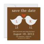 Monogram Birds Save The Date Card - Chocolate invitations