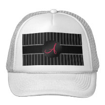 Monogram black stripes trucker hat