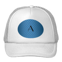 Monogram blue dragon scales trucker hats