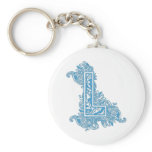 MONOGRAM BLUE L keychains