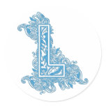 MONOGRAM BLUE L STICKERS