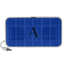 Monogram blue plaid mini speakers