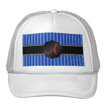 Monogram blue stripes mesh hats