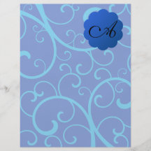 Monogram blue swirls flyer