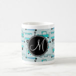 Monogram Blue Wheels Scooters Cars Wagons Trucks Coffee Mug