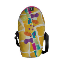 Monogram Bright Colourful Giraffe Pattern Commuter Bags