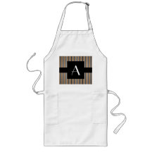 Monogram Brown and black stripes Apron
