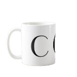 Monogram C Black and White Modern Coffee Mug