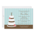 Monogram Cake Bridal Shower Invitation - Blue