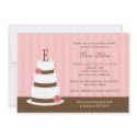 Monogram Cake Bridal Shower Invitation - Pink