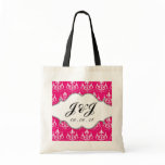 Monogram Chandelier Wedding Date Pink Gift Bag