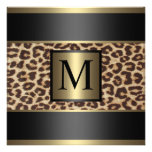 Monogram Cheetah, Leopard Wedding Personalized Announcements