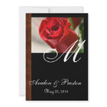 Monogram Classic Rose & Leather Wedding Invitation