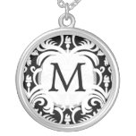 Monogram Damask Personalized necklace