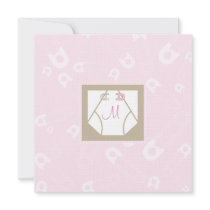Monogram Diaper and Pins Baby Shower Invitation