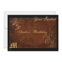 Monogram Elegant  Scroll All Occasion Invitation