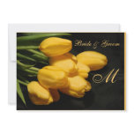 Monogram Elegant Yellow Tulip Wedding Invitation