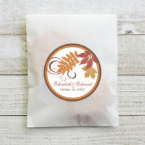 Monogram Favour Sticker | Autumn Falling Leaves